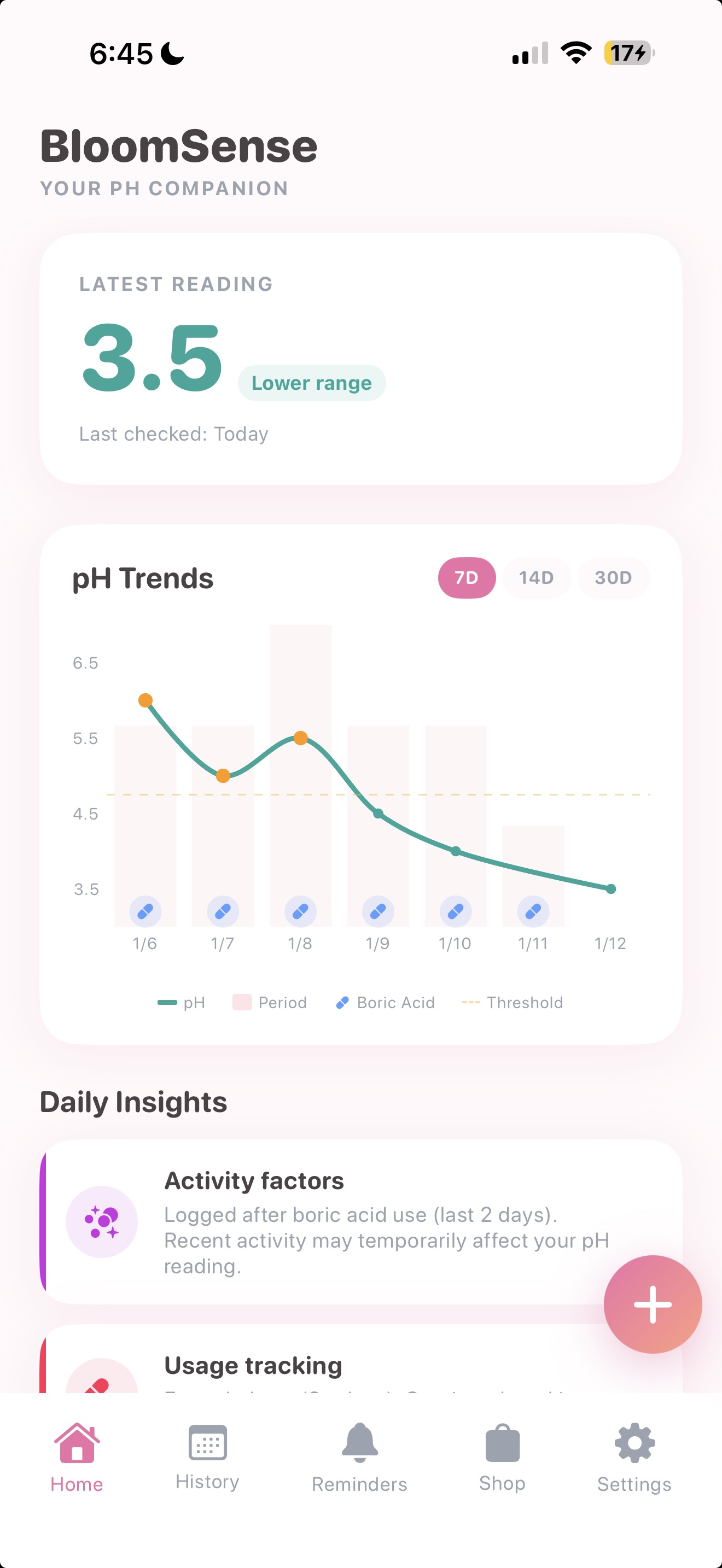 BloomSense App Interface
